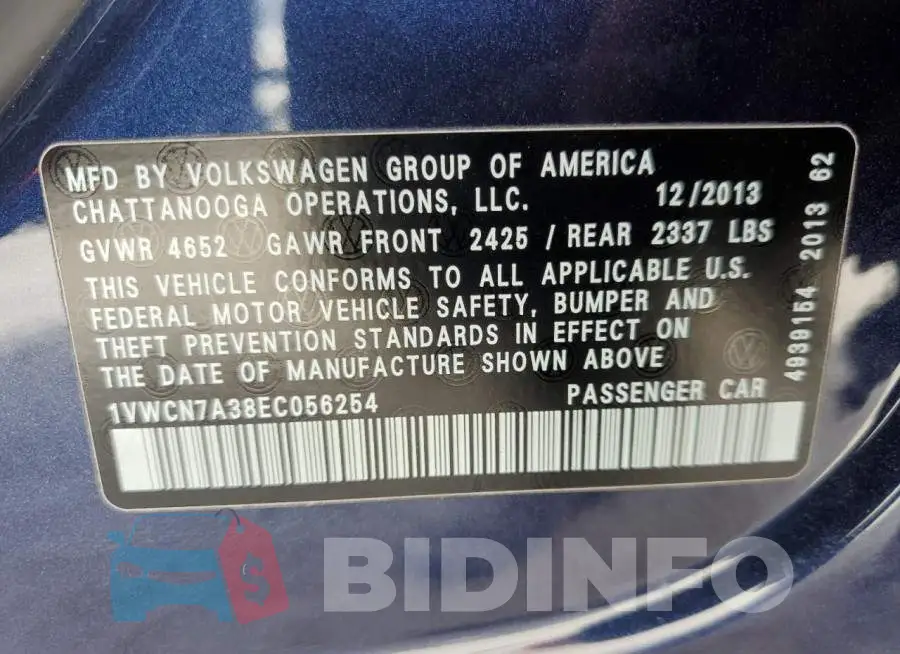 1VWCN7A38EC056254 Photo# 12