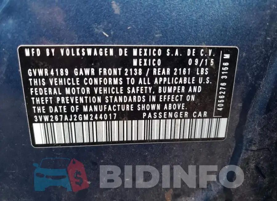 3VW267AJ2GM244017 Photo# 12