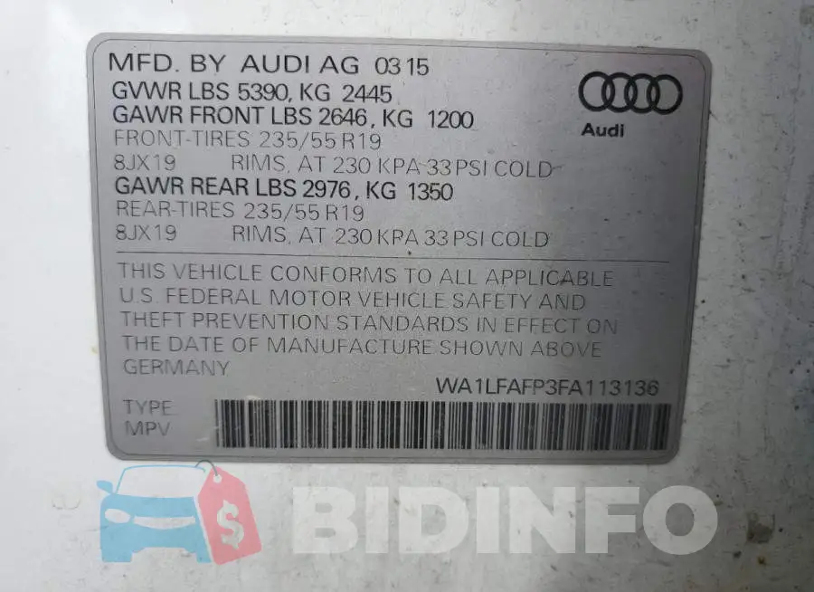 WA1LFAFP3FA113136 Photo# 13