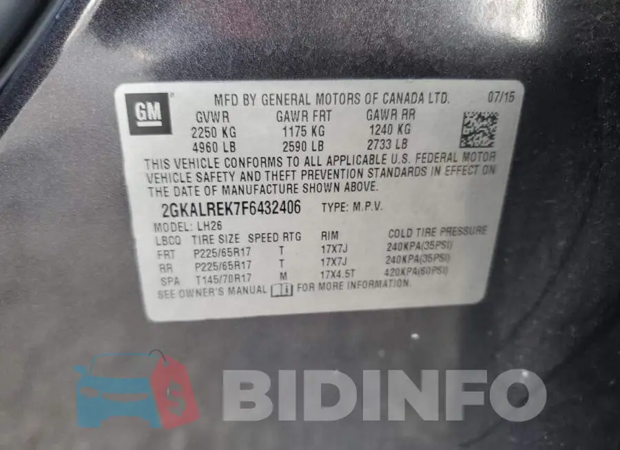 2GKALREK7F6432406 Photo# 13
