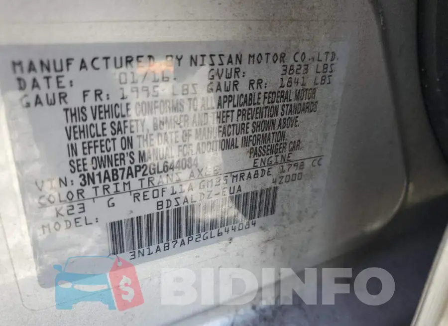 3N1AB7AP2GL644084 Photo# 12
