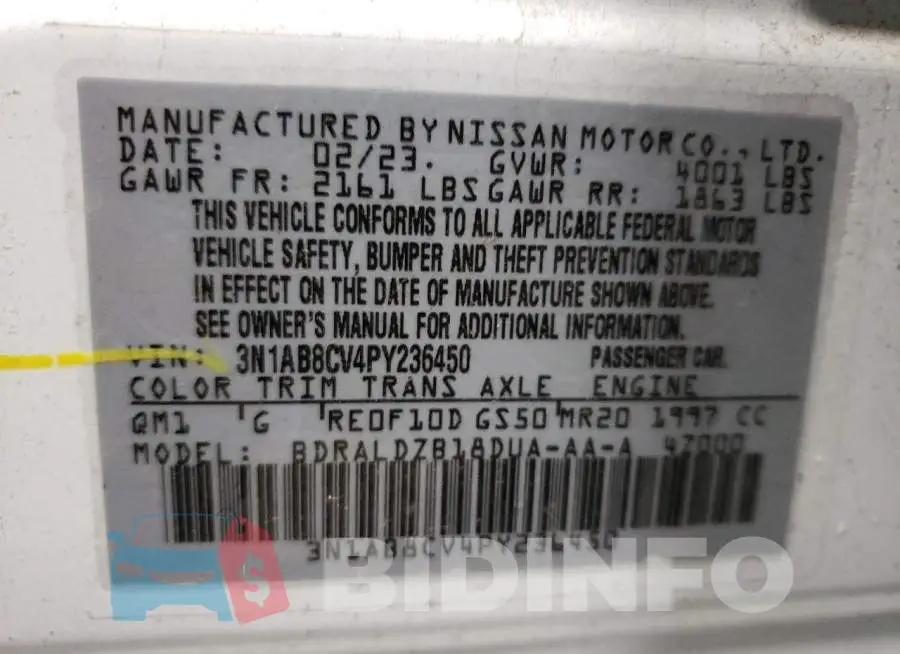 3N1AB8CV4PY236450 Photo# 12
