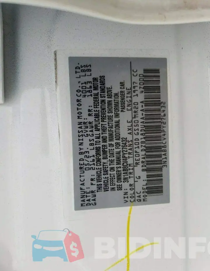 3N1AB8CV4PY276432 Photo# 13