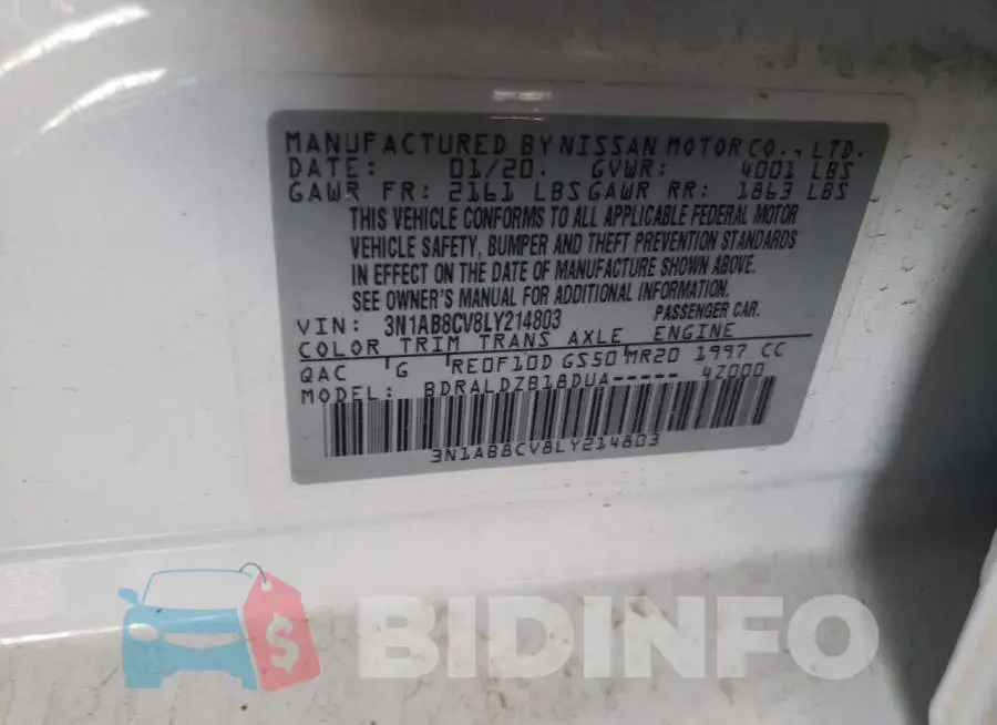 3N1AB8CV8LY214803 Photo# 12