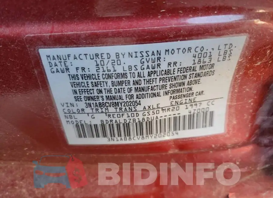 3N1AB8CV8MY202054 Photo# 12