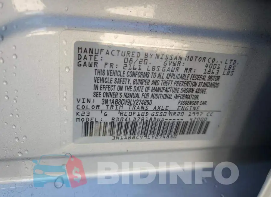 3N1AB8CV9LY274850 Photo# 12