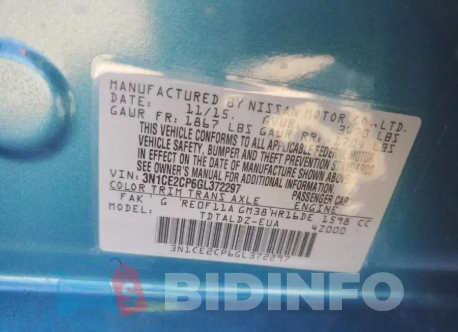 3N1CE2CP6GL372297 Photo# 12