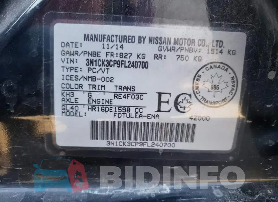 3N1CK3CP9FL240700 Photo# 12