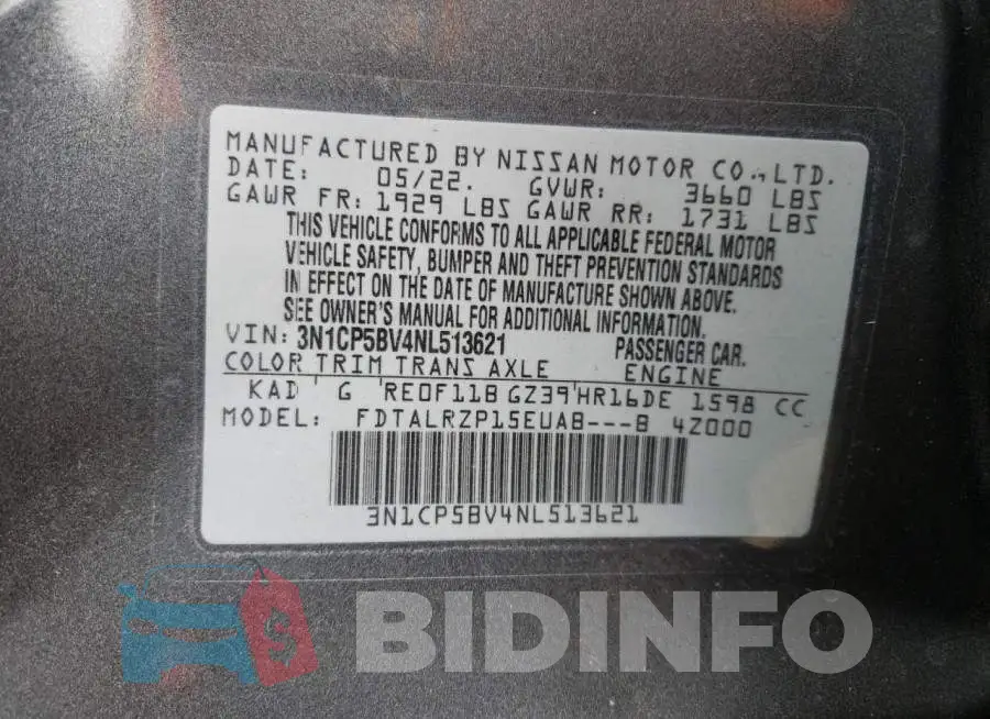3N1CP5BV4NL513621 Photo# 12