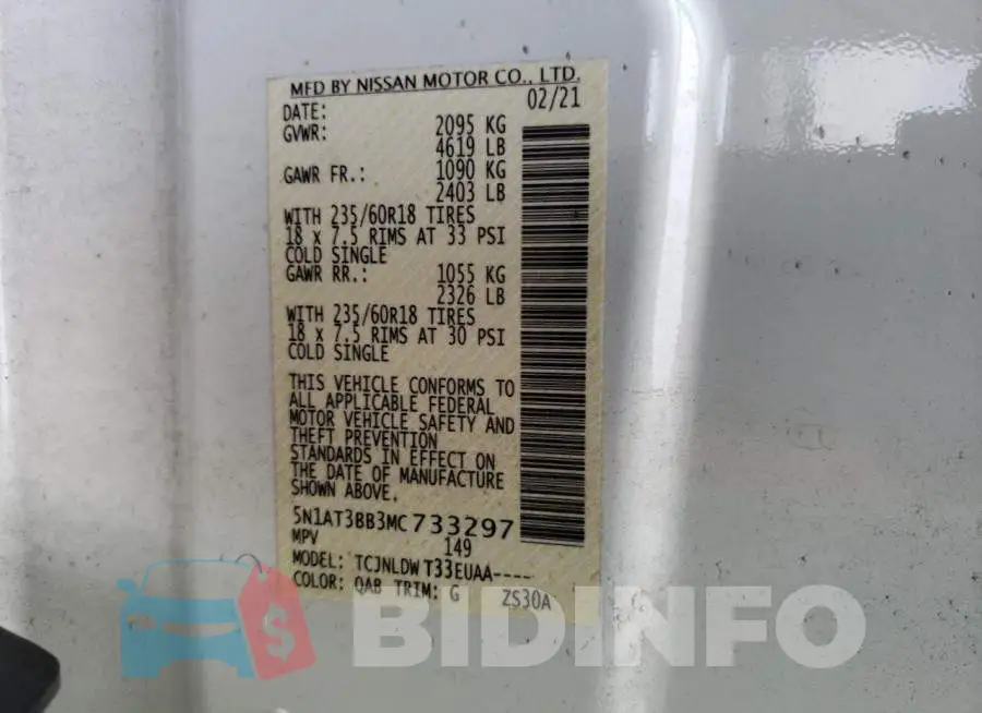 5N1AT3BB3MC733297 Photo# 13