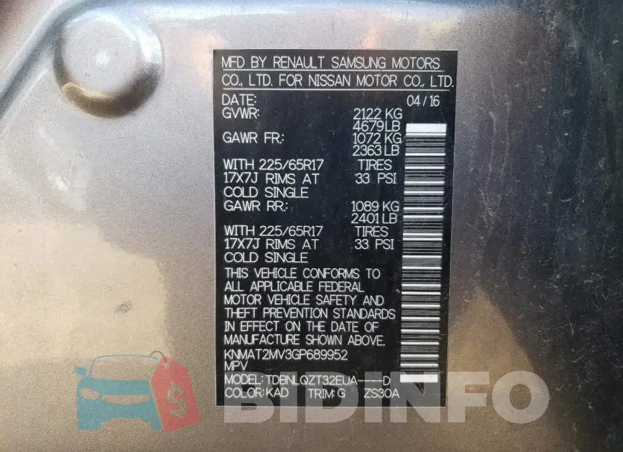 KNMAT2MV3GP689952 Photo# 12
