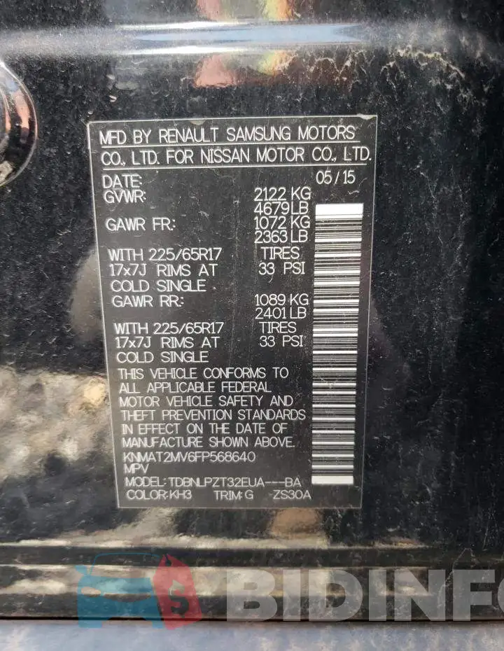KNMAT2MV6FP568640 Photo# 12