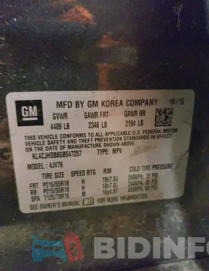 KL4CJHSB8GB547257 Photo# 12