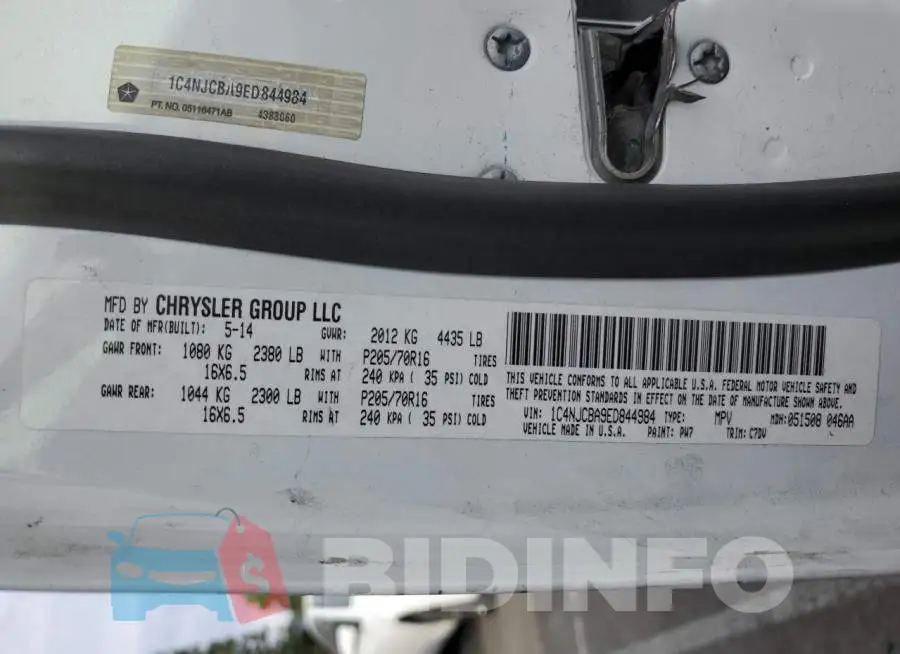 1C4NJCBA9ED844984 Photo# 12