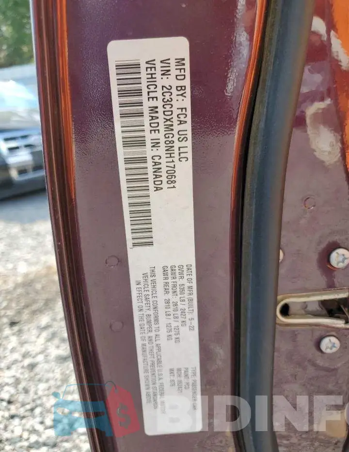 2C3CDXMG8NH170681 Photo# 13
