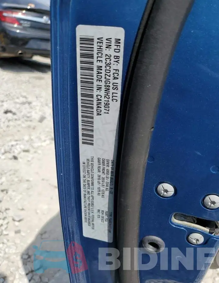 2C3CDZJG8NH219071 Photo# 12