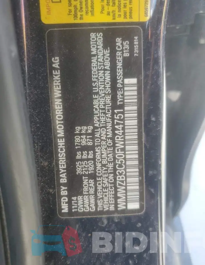 WMWZB3C50FWR44751 Photo# 12