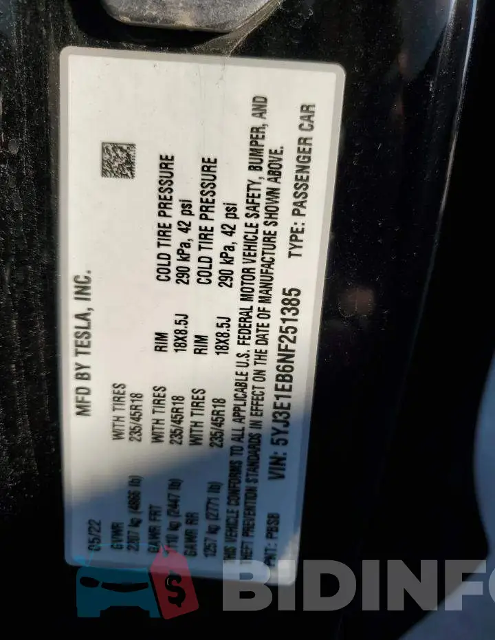5YJ3E1EB6NF251385 Photo# 12