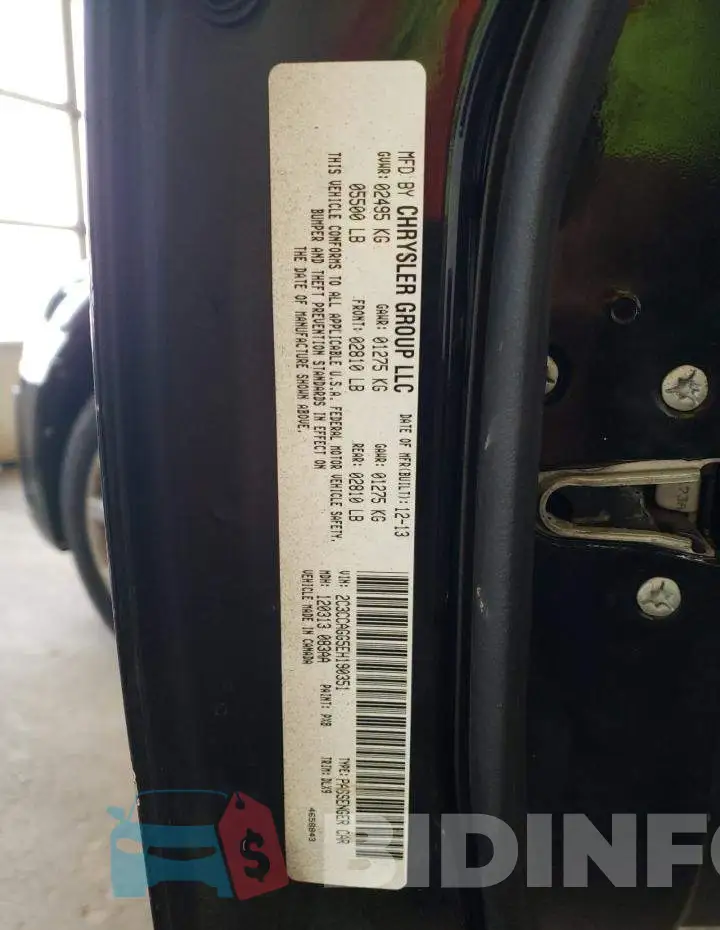 2C3CCAGG5EH190351 Photo# 12