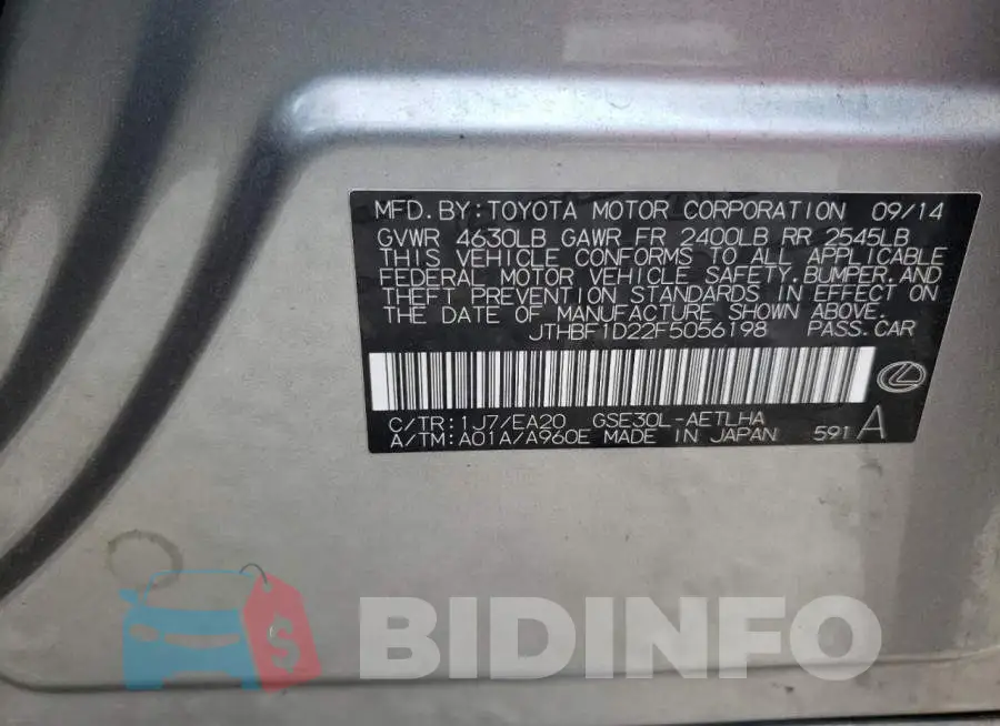 JTHBF1D22F5056198 Photo# 13