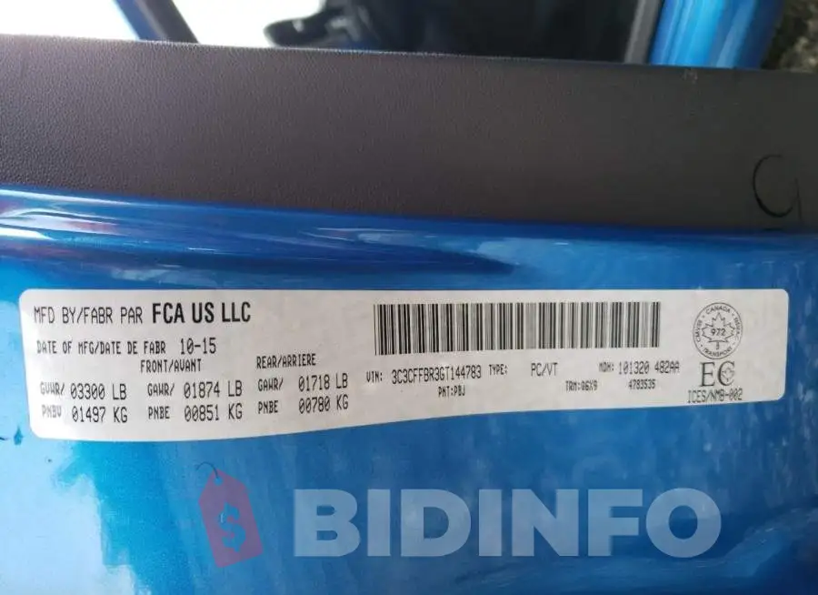 3C3CFFBR3GT144783 Photo# 12