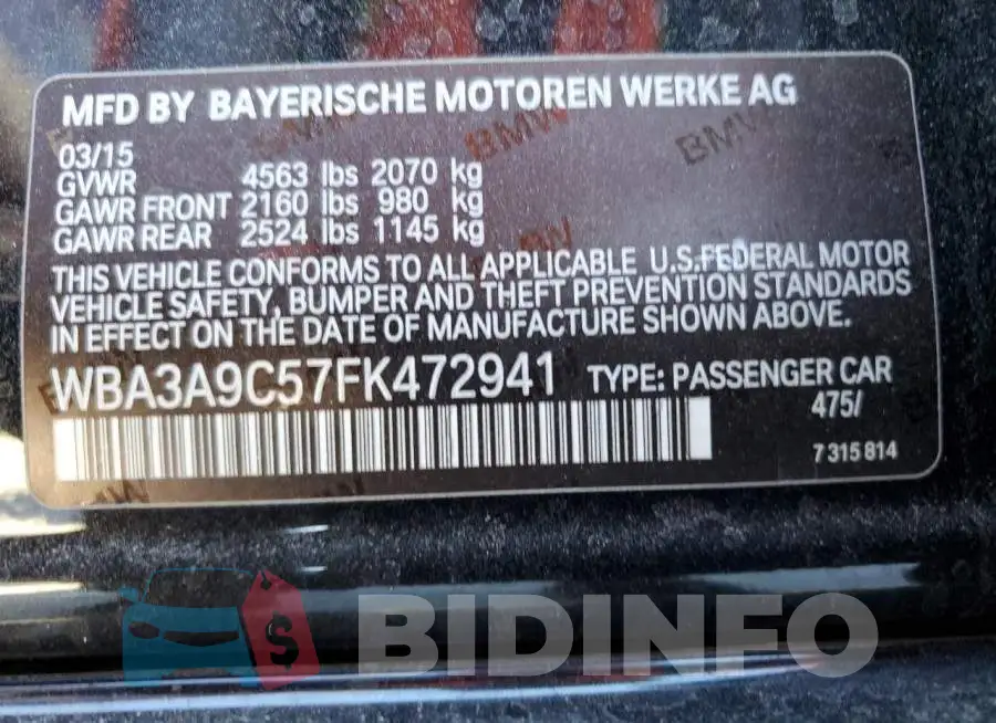 WBA3A9C57FK472941 Photo# 12