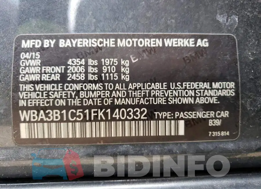 WBA3B1C51FK140332 Photo# 12