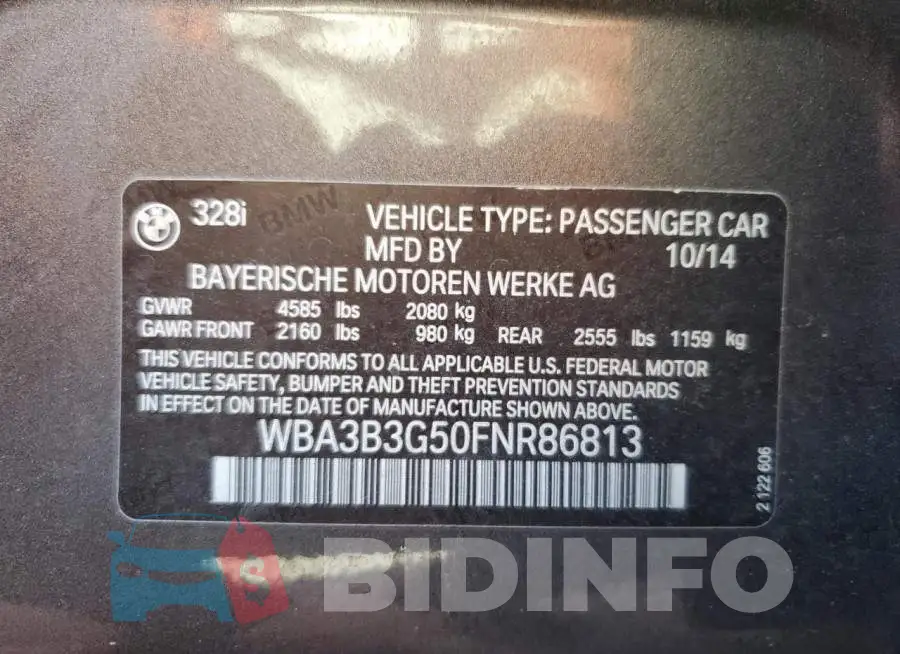 WBA3B3G50FNR86813 Photo# 12