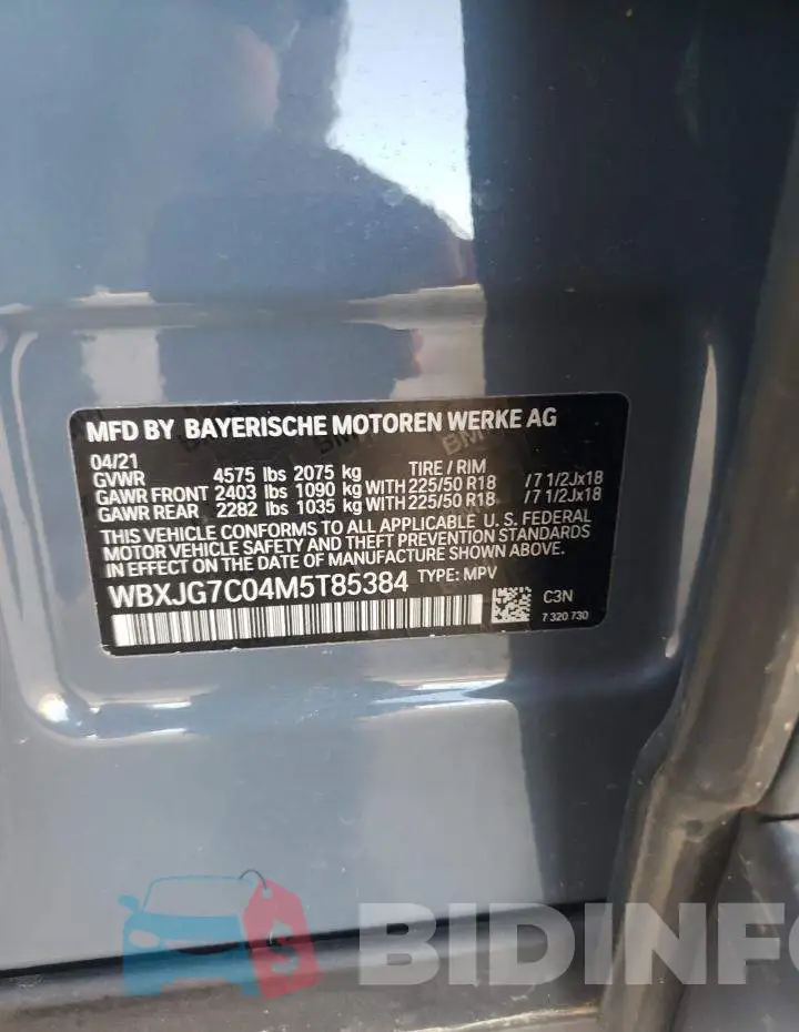 WBXJG7C04M5T85384 Photo# 12