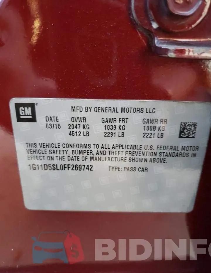1G11D5SL0FF269742 Photo# 12