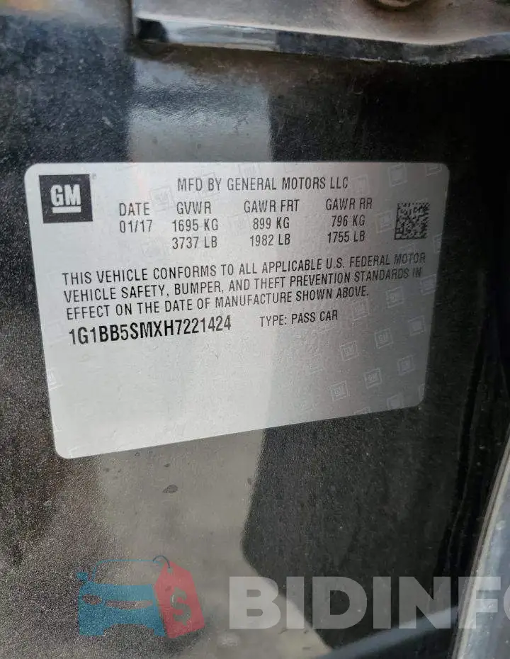 1G1BB5SMXH7221424 Photo# 12