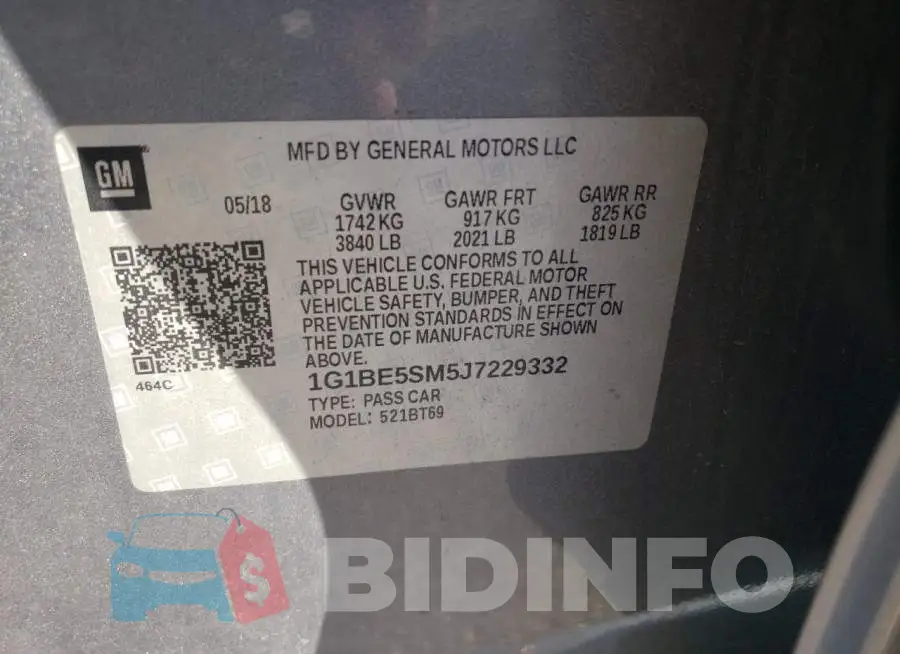 1G1BE5SM5J7229332 Photo# 12