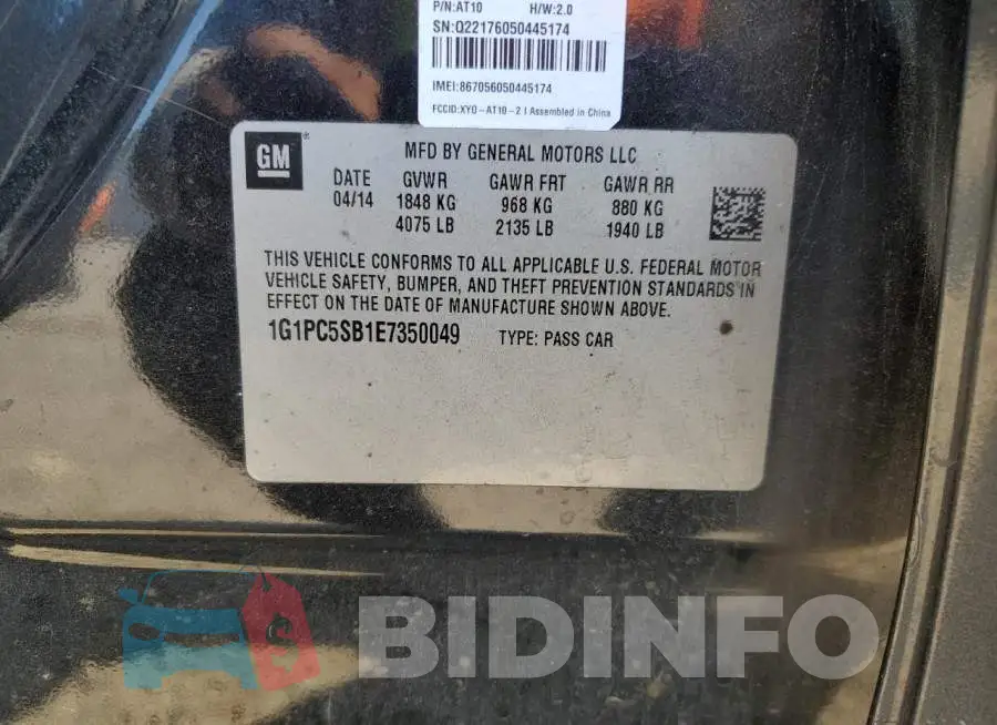 1G1PC5SB1E7350049 Photo# 12