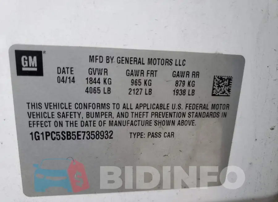 1G1PC5SB5E7358932 Photo# 12