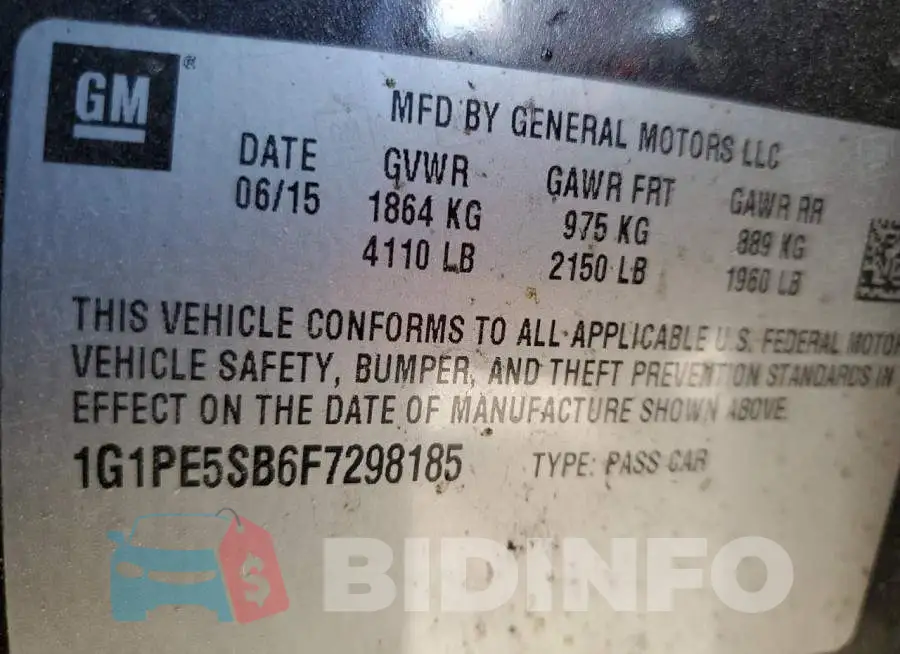 1G1PE5SB6F7298185 Photo# 12