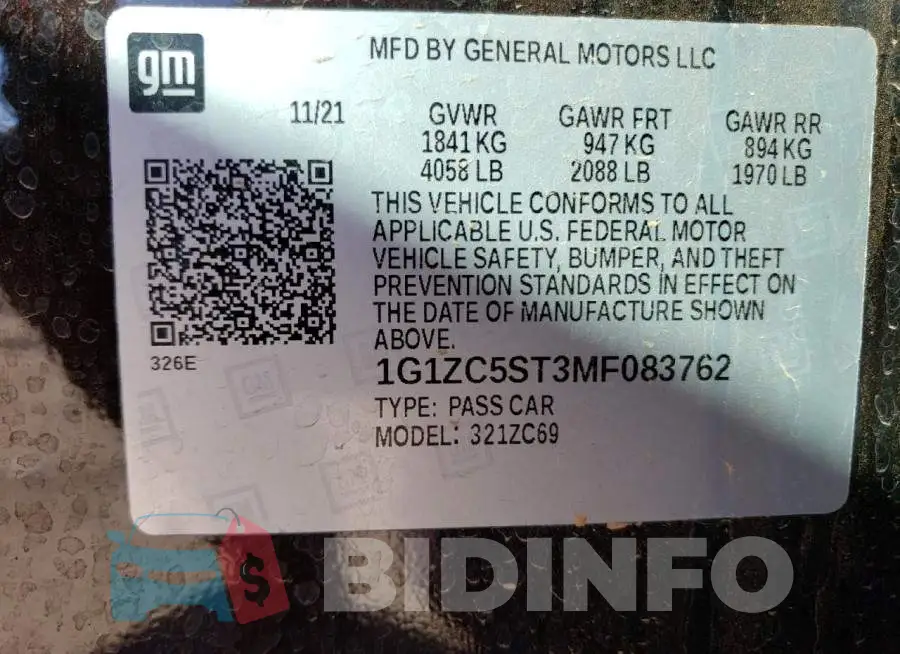 1G1ZC5ST3MF083762 Photo# 13