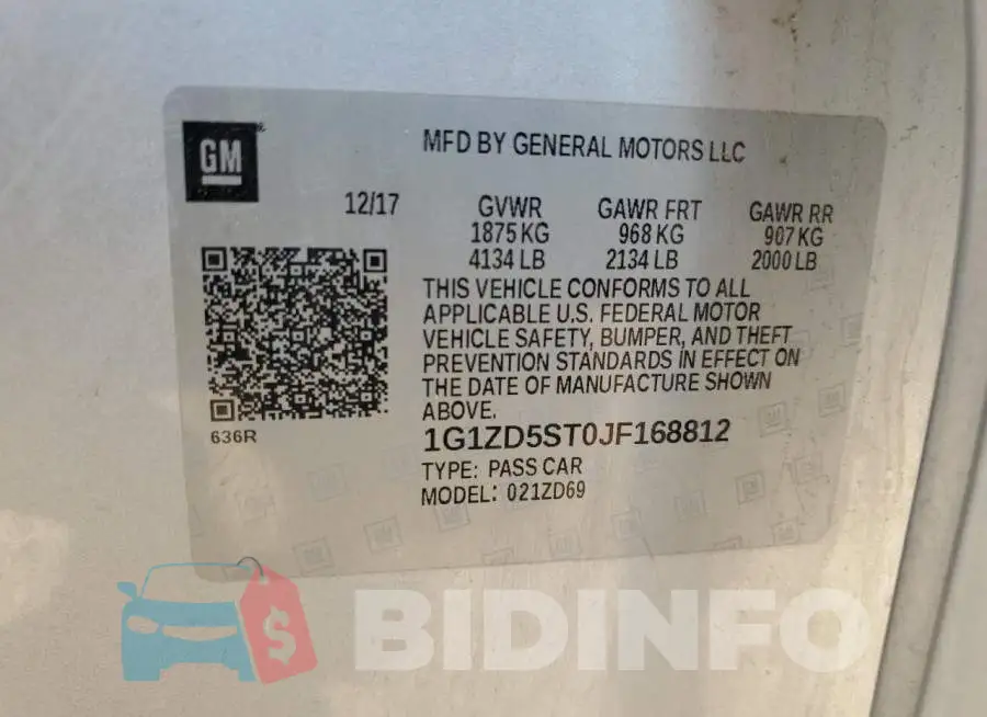1G1ZD5ST0JF168812 Photo# 12