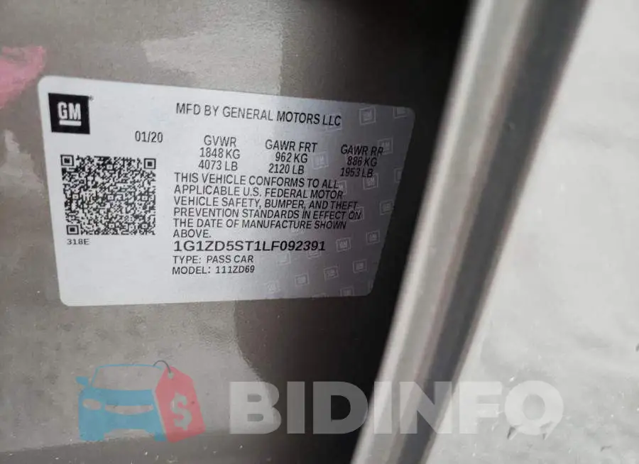 1G1ZD5ST1LF092391 Photo# 12