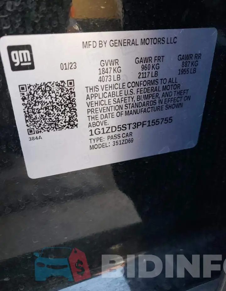 1G1ZD5ST3PF155755 Photo# 12