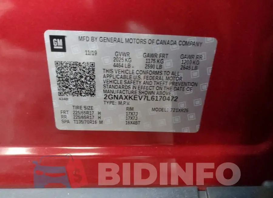 2GNAXKEV7L6170472 Photo# 12