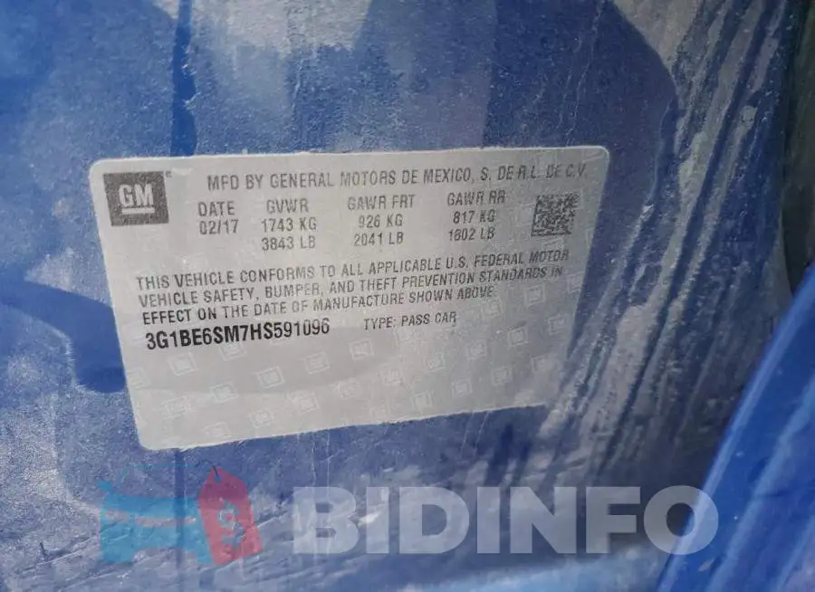 3G1BE6SM7HS591096 Photo# 13