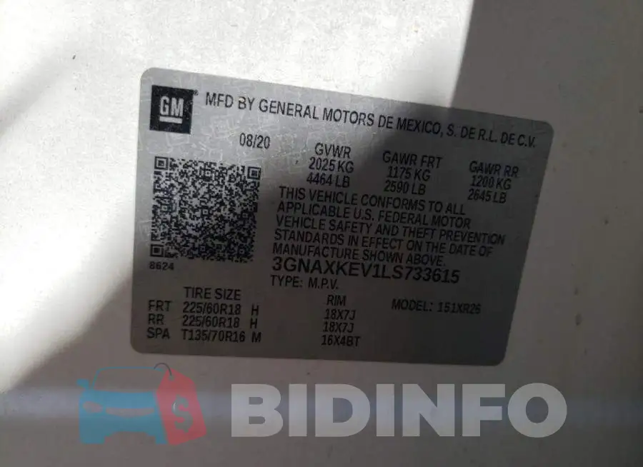 3GNAXKEV1LS733615 Photo# 13