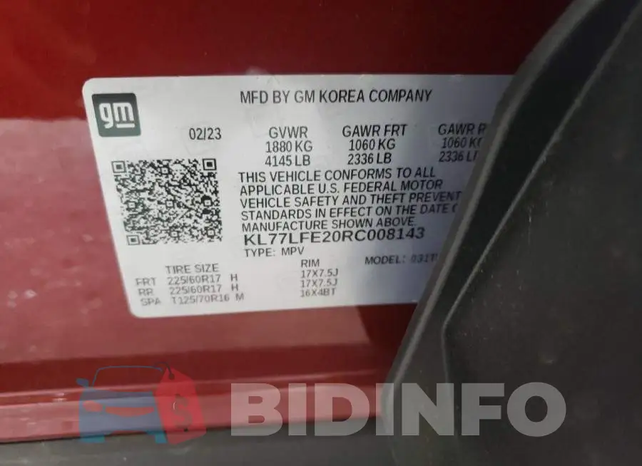 KL77LFE20RC008143 Photo# 12