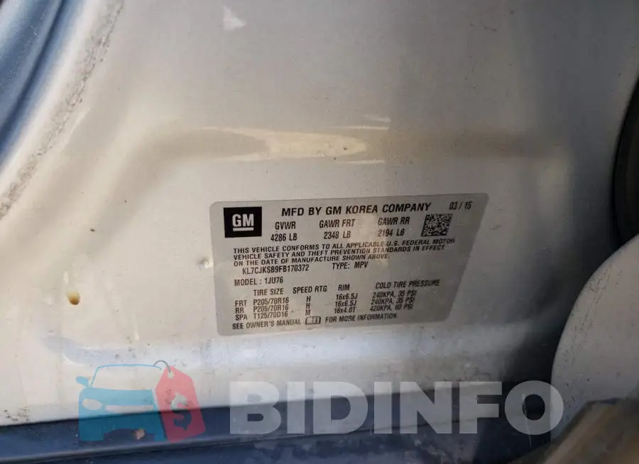 KL7CJKSB9FB170372 Photo# 12