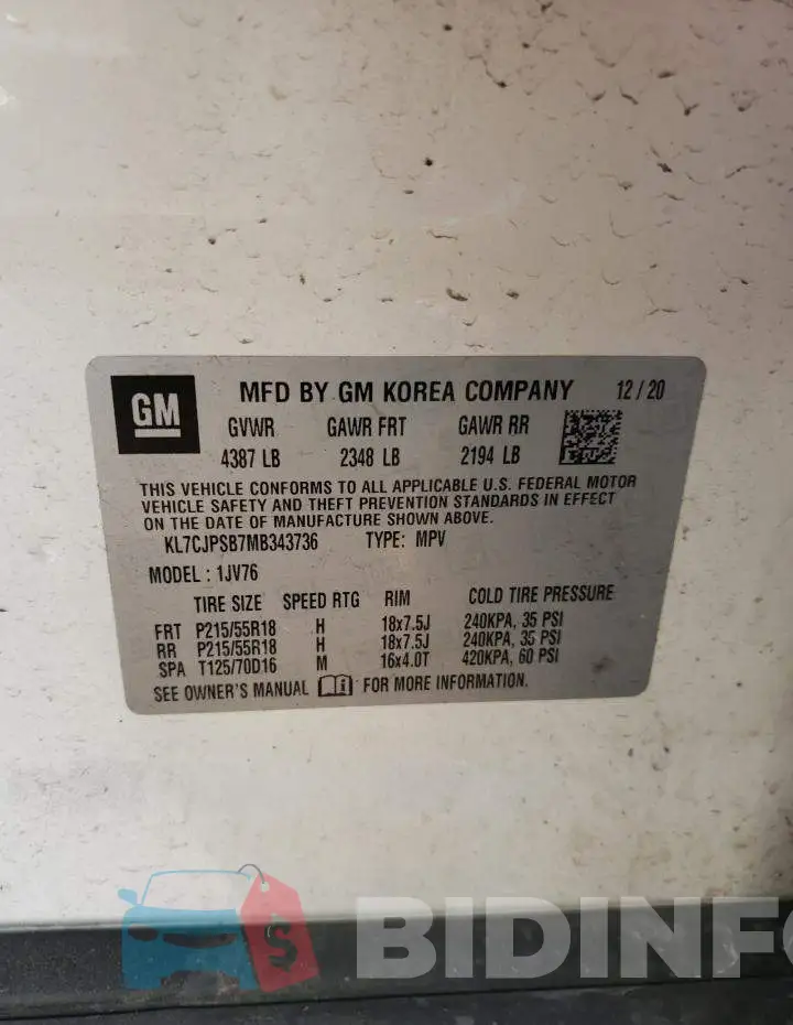 KL7CJPSB7MB343736 Photo# 12