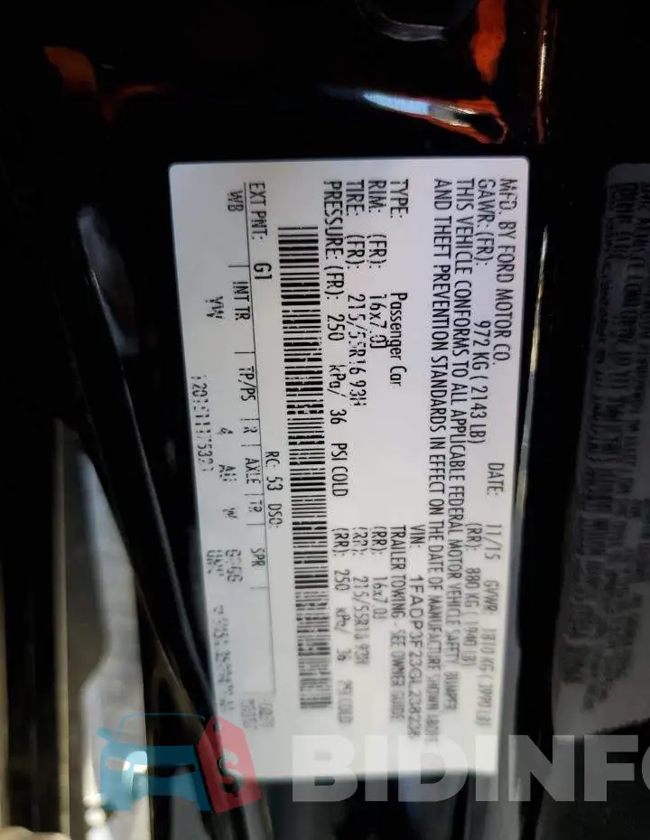 1FADP3F23GL238236 Photo# 12