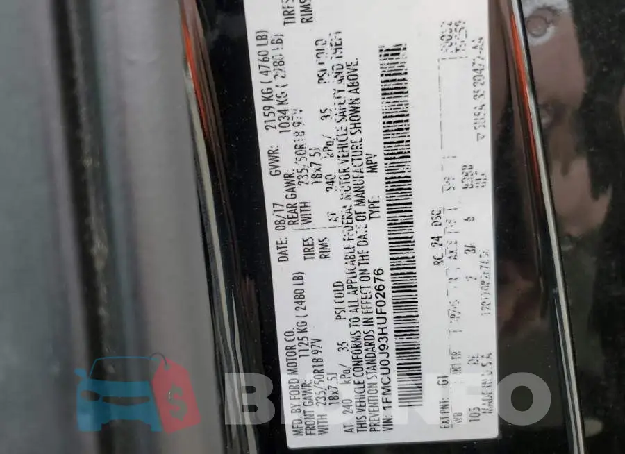 1FMCU0J93HUF02676 Photo# 14