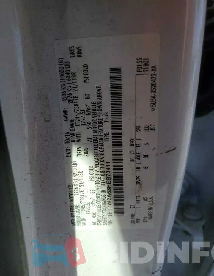 1FT7W2A63HEB73411 Photo# 12