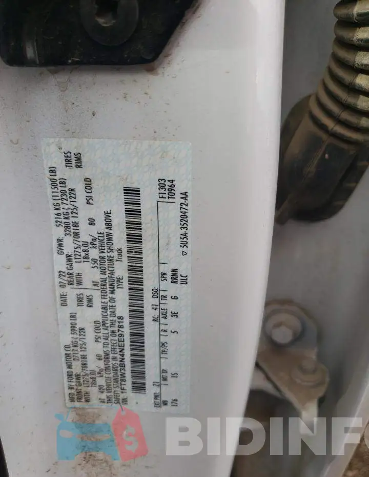 1FT8W3BN4NEE97818 Photo# 12