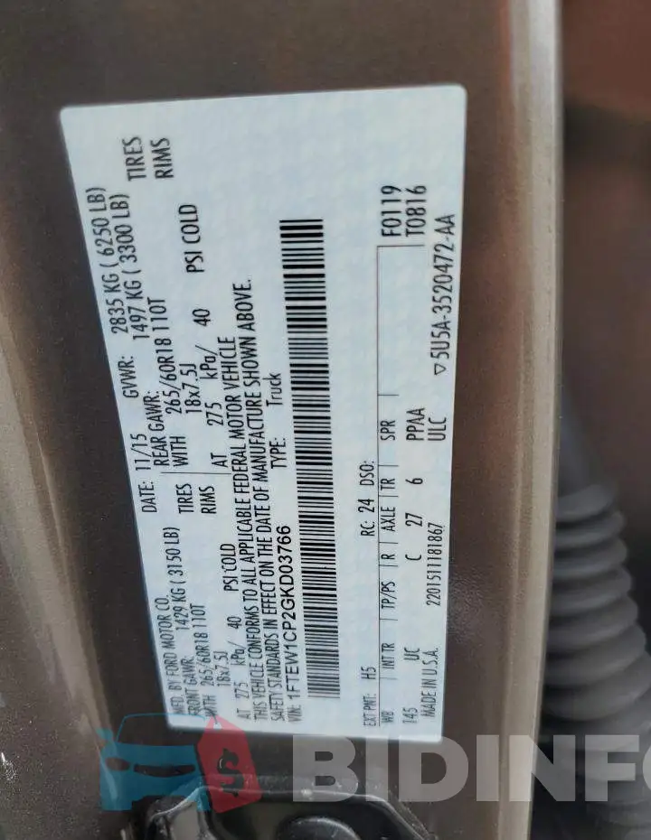 1FTEW1CP2GKD03766 Photo# 12